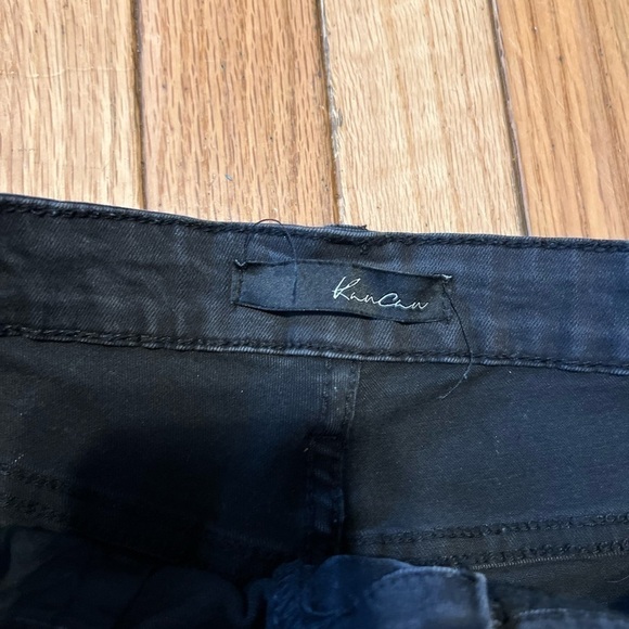 kancan denim shorts Women’s 7/ 27 Wash Black Stretchy Style Kc1109 Raw Hem NWOT - Picture 2 of 8